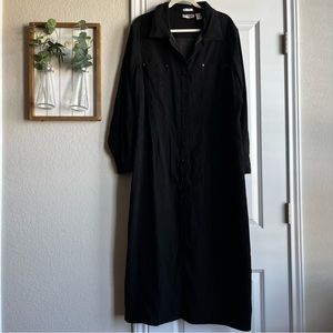 vintage Joanna plus faux suede button front western maxi midi shirt dress